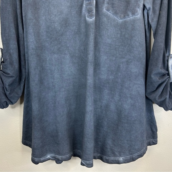 Casual Studio Cotton Dark Blue Long Sleeve Henley Shirt size Womens L casual - Picture 5 of 11